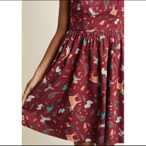 ModCloth Optimistic Effect Forest Critters Dress - Picture 4 of 14